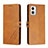 Leather Case Stands Flip Cover Holder H02X for Motorola Moto G73 5G