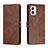 Leather Case Stands Flip Cover Holder H02X for Motorola Moto G73 5G