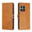 Leather Case Stands Flip Cover Holder H02X for OnePlus 10 Pro 5G Light Brown