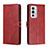 Leather Case Stands Flip Cover Holder H02X for OnePlus 9RT 5G Red