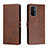 Leather Case Stands Flip Cover Holder H02X for OnePlus Nord N200 5G