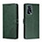 Leather Case Stands Flip Cover Holder H02X for Oppo A53s 5G Green