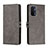 Leather Case Stands Flip Cover Holder H02X for Oppo A54 5G Gray
