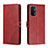 Leather Case Stands Flip Cover Holder H02X for Oppo A54 5G Red