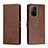 Leather Case Stands Flip Cover Holder H02X for Oppo A94 5G