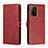 Leather Case Stands Flip Cover Holder H02X for Oppo A94 5G Red