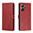 Leather Case Stands Flip Cover Holder H02X for Realme 10 Pro 5G Red