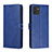 Leather Case Stands Flip Cover Holder H02X for Samsung Galaxy A03 Blue