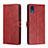 Leather Case Stands Flip Cover Holder H02X for Samsung Galaxy A03 Core Red