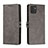 Leather Case Stands Flip Cover Holder H02X for Samsung Galaxy A03 Gray