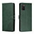 Leather Case Stands Flip Cover Holder H02X for Samsung Galaxy A03s Green