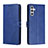 Leather Case Stands Flip Cover Holder H02X for Samsung Galaxy A04s Blue