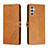 Leather Case Stands Flip Cover Holder H02X for Samsung Galaxy A13 5G Light Brown