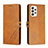 Leather Case Stands Flip Cover Holder H02X for Samsung Galaxy A53 5G Light Brown