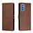 Leather Case Stands Flip Cover Holder H02X for Samsung Galaxy M52 5G