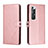 Leather Case Stands Flip Cover Holder H02X for Xiaomi Mi 10S 5G Rose Gold