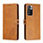 Leather Case Stands Flip Cover Holder H02X for Xiaomi Mi 11i 5G (2022) Light Brown