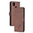 Leather Case Stands Flip Cover Holder H02X for Xiaomi POCO C3 Brown