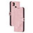 Leather Case Stands Flip Cover Holder H02X for Xiaomi POCO C3 Rose Gold