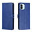 Leather Case Stands Flip Cover Holder H02X for Xiaomi Poco C50 Blue