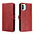 Leather Case Stands Flip Cover Holder H02X for Xiaomi Poco C50 Red