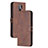 Leather Case Stands Flip Cover Holder H02X for Xiaomi Poco M2 Brown