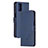 Leather Case Stands Flip Cover Holder H02X for Xiaomi Poco M3 Blue