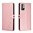 Leather Case Stands Flip Cover Holder H02X for Xiaomi POCO M3 Pro 5G Rose Gold