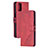 Leather Case Stands Flip Cover Holder H02X for Xiaomi Poco M3 Red