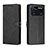 Leather Case Stands Flip Cover Holder H02X for Xiaomi Poco M4 Pro 4G Black