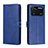 Leather Case Stands Flip Cover Holder H02X for Xiaomi Poco M4 Pro 4G Blue