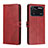 Leather Case Stands Flip Cover Holder H02X for Xiaomi Poco M4 Pro 4G Red