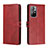 Leather Case Stands Flip Cover Holder H02X for Xiaomi Poco M4 Pro 5G Red