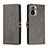 Leather Case Stands Flip Cover Holder H02X for Xiaomi Poco M5S Gray