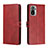 Leather Case Stands Flip Cover Holder H02X for Xiaomi Poco M5S Red