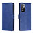 Leather Case Stands Flip Cover Holder H02X for Xiaomi Poco X4 NFC Blue