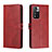 Leather Case Stands Flip Cover Holder H02X for Xiaomi Poco X4 NFC Red