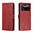 Leather Case Stands Flip Cover Holder H02X for Xiaomi Poco X4 Pro 5G Red