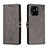 Leather Case Stands Flip Cover Holder H02X for Xiaomi Redmi 10 India Gray