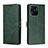 Leather Case Stands Flip Cover Holder H02X for Xiaomi Redmi 10 India Green
