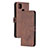 Leather Case Stands Flip Cover Holder H02X for Xiaomi Redmi 10A 4G Brown
