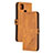 Leather Case Stands Flip Cover Holder H02X for Xiaomi Redmi 10A 4G Light Brown