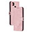 Leather Case Stands Flip Cover Holder H02X for Xiaomi Redmi 10A 4G Rose Gold