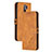 Leather Case Stands Flip Cover Holder H02X for Xiaomi Redmi 9 Light Brown