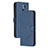 Leather Case Stands Flip Cover Holder H02X for Xiaomi Redmi 9 Prime India Blue