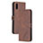 Leather Case Stands Flip Cover Holder H02X for Xiaomi Redmi 9AT Brown