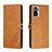 Leather Case Stands Flip Cover Holder H02X for Xiaomi Redmi Note 10 4G