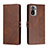 Leather Case Stands Flip Cover Holder H02X for Xiaomi Redmi Note 10 4G