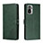 Leather Case Stands Flip Cover Holder H02X for Xiaomi Redmi Note 10 4G Green