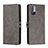 Leather Case Stands Flip Cover Holder H02X for Xiaomi Redmi Note 10 5G Gray